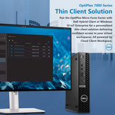DELL OptiPlex 7000 MFF Desktop, Intel Core i5-14500, 16GB RAM, 256GB SSD, Intel UHD Graphics, Windows 11 Pro, Black